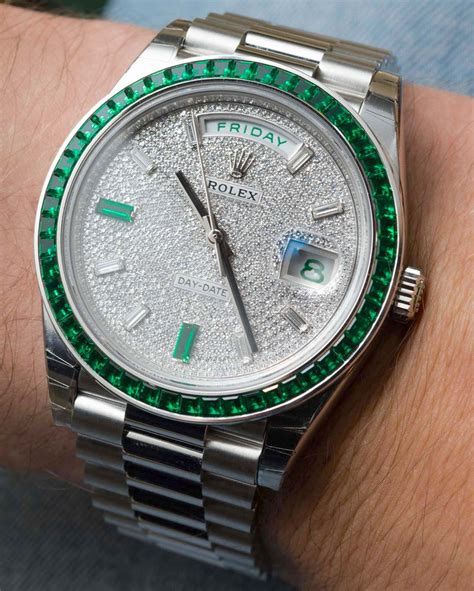 rolex day date green emerald|Rolex Day-Date 40mm price.